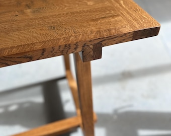 Biurko z litego dębu – ręcznie robione, minimalistyczne biurko – skandynawski stół do domowego biura w stylu japońskim – nowoczesne drewniane biurko