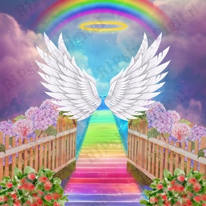 Rainbow Bridge Background, Dog Rainbow Bridge PNG, Stairway to Heaven