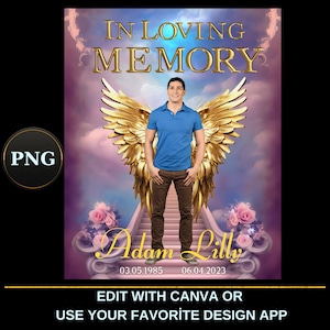 Gold In Loving Memory PNG, Pink Gold Heaven&#39;s Stairway Memorial Background for Funeral, Remembrance, RIP Memorial T-shirt PNG Sublimation
