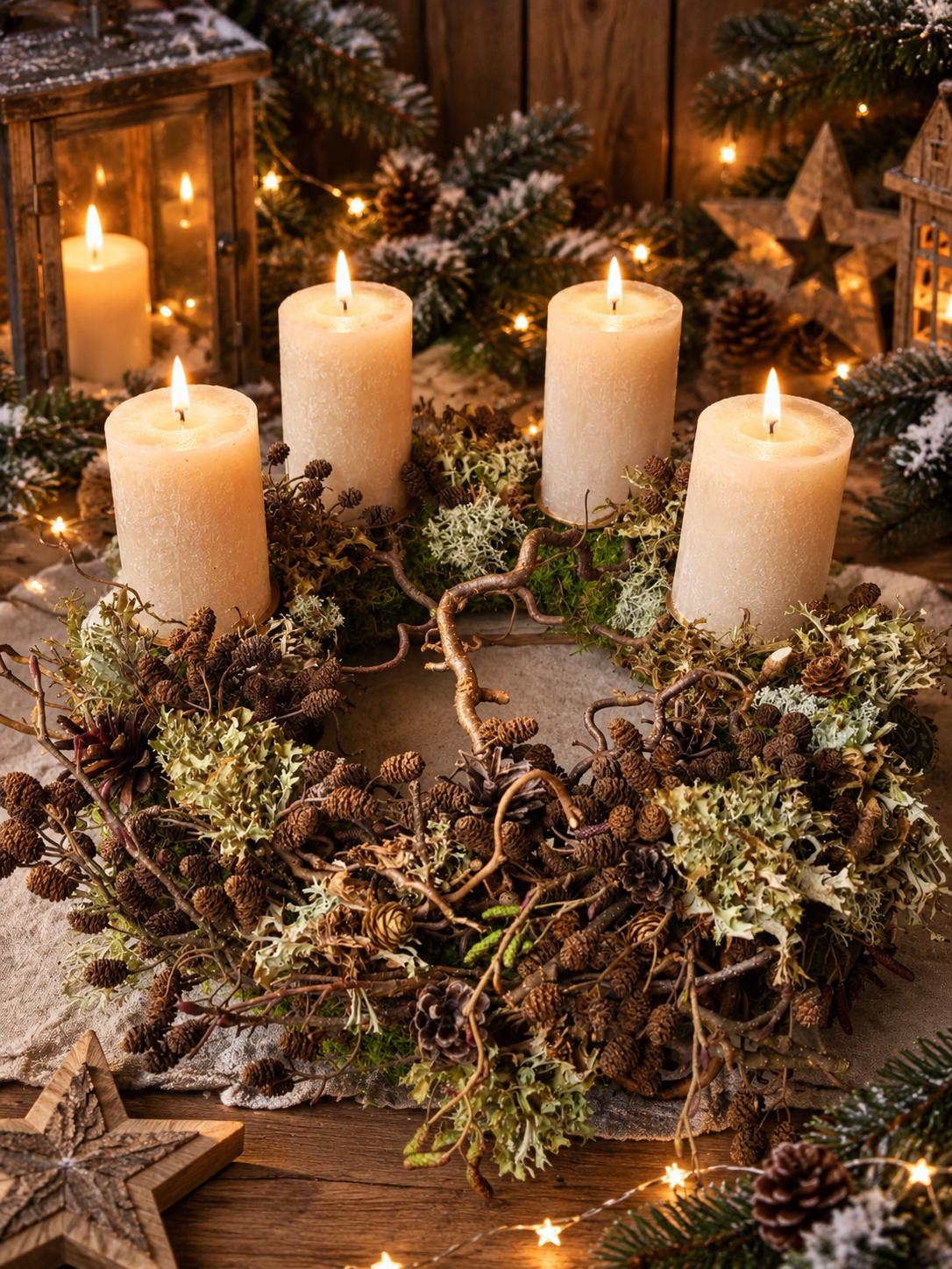 Brauner adventskranz