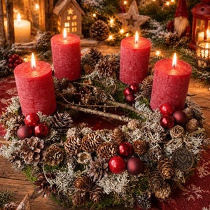 Rustikale adventskranz