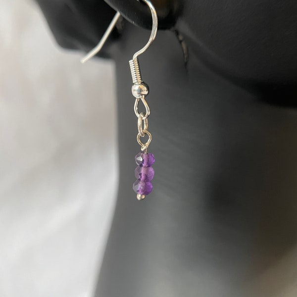 Ohrhänger aus Recyclingsilber mit fairtrade Amethyst oder Beryll