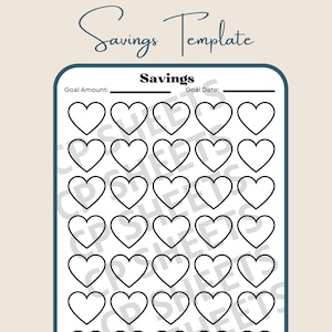 Printable Savings Template- Vacation Savings - PDF - JPG
