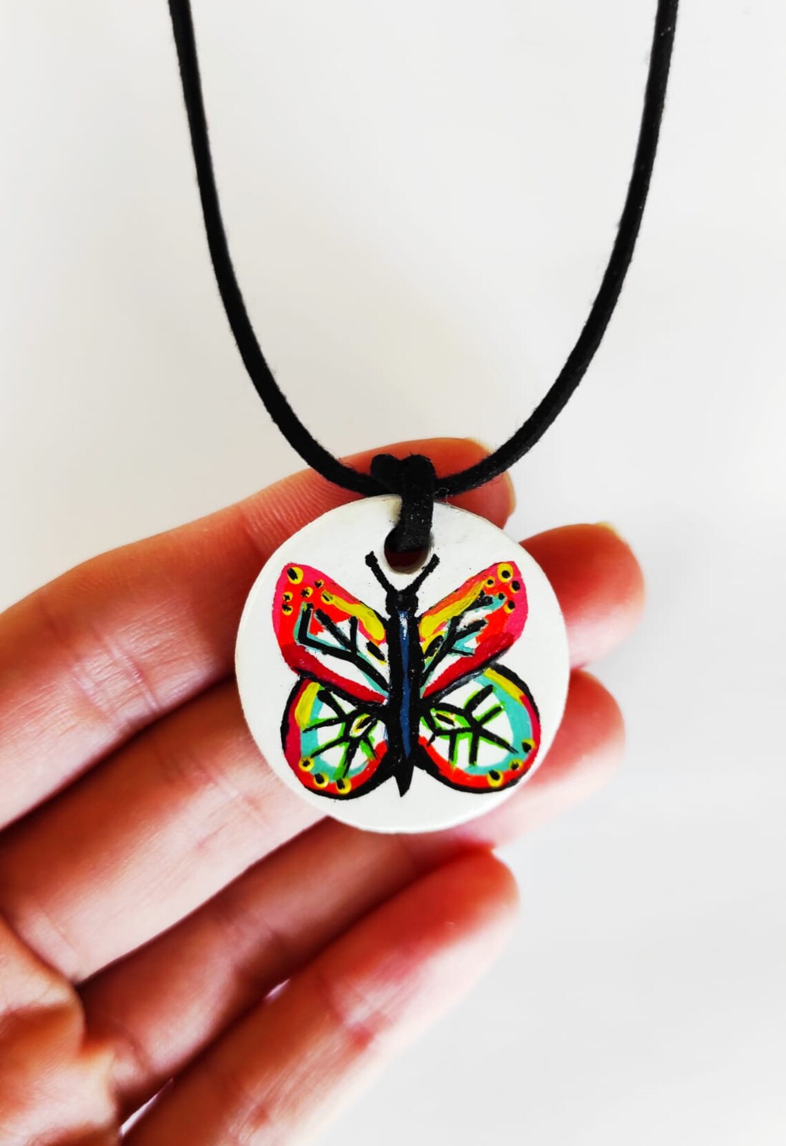 Butterfly Necklace Gifts For Her Ceramic Pendant Ceramic Etsy