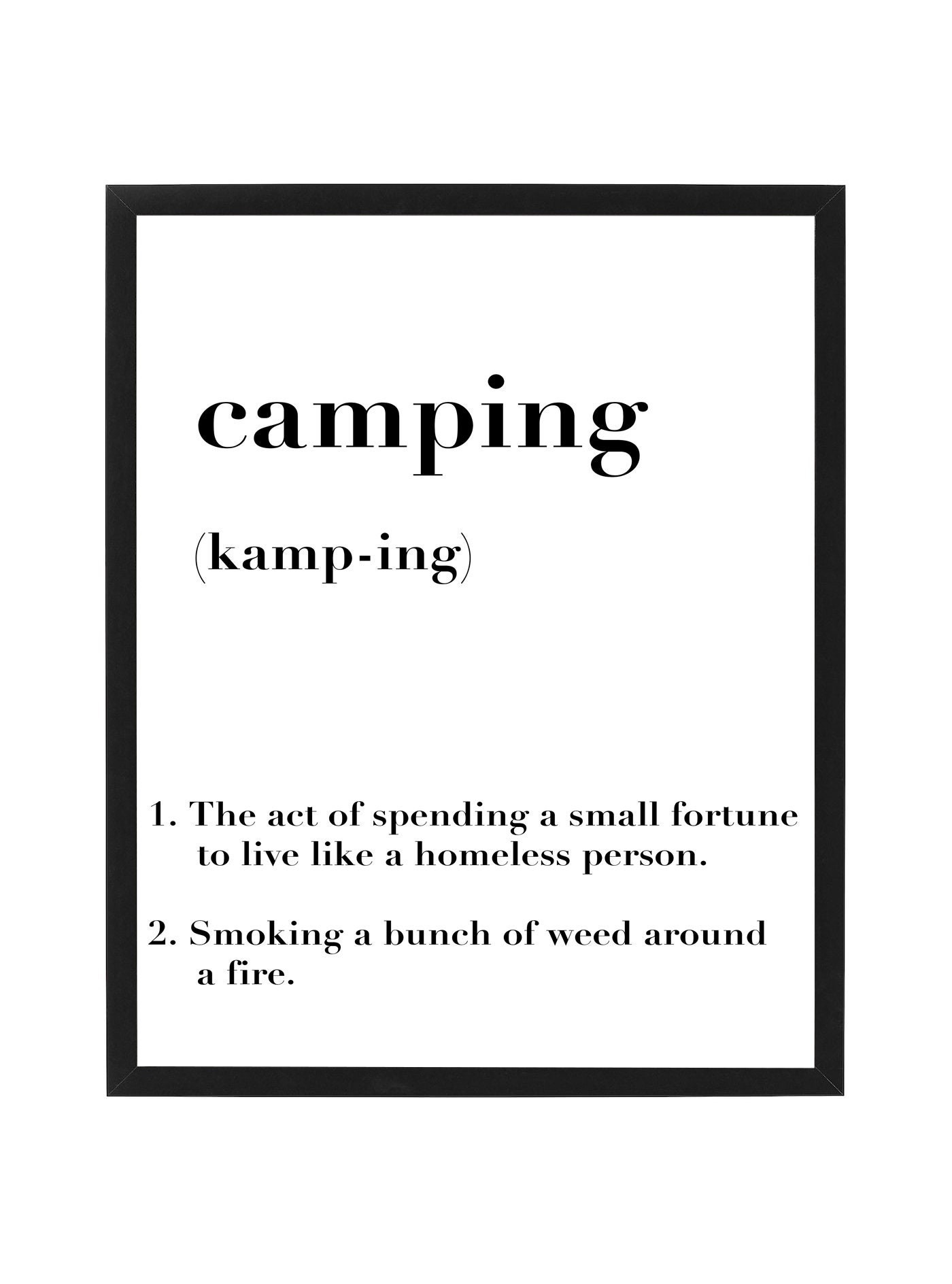 Camping Definition Print Poster 5 Größen verfügbar Etsy.de