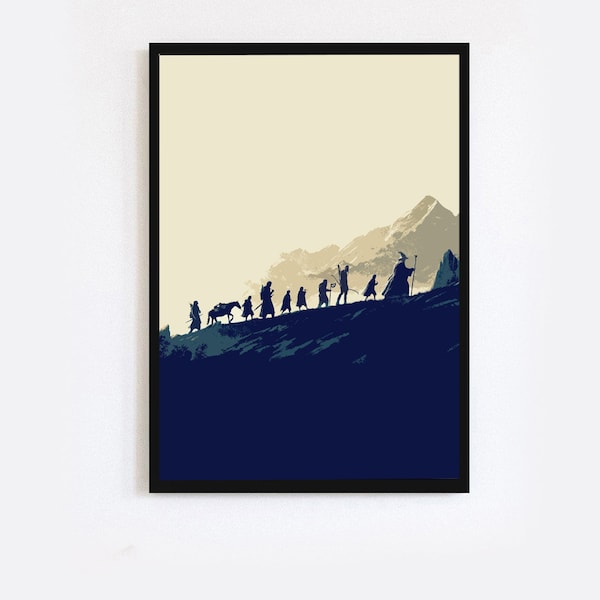 The Lord of the Rings Fellowship Art Print Digital Prints - 4 Colours - 5 Sizes Available