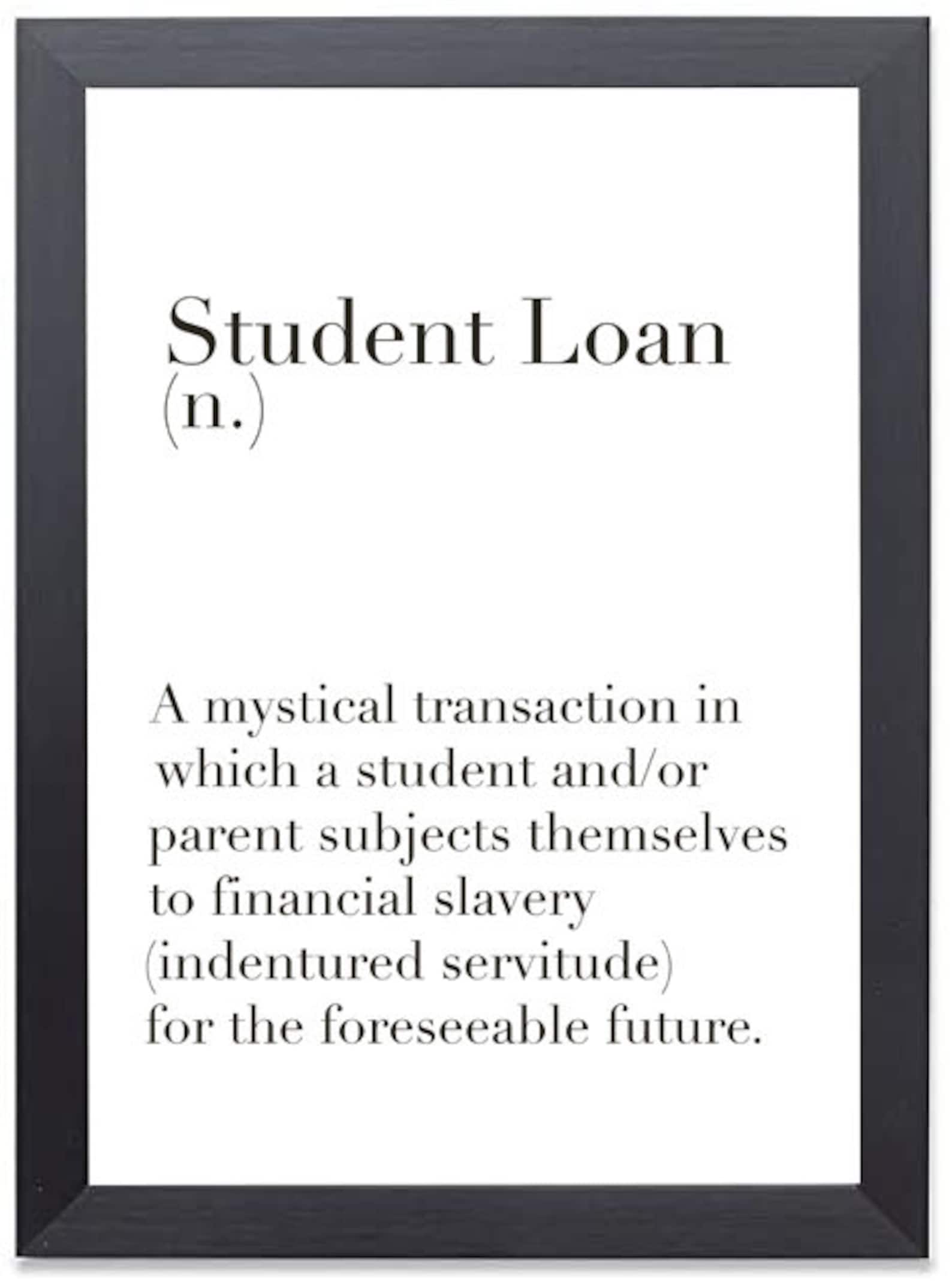 Student Loan Definition Print Poster 5 Sizes Available Etsy UK