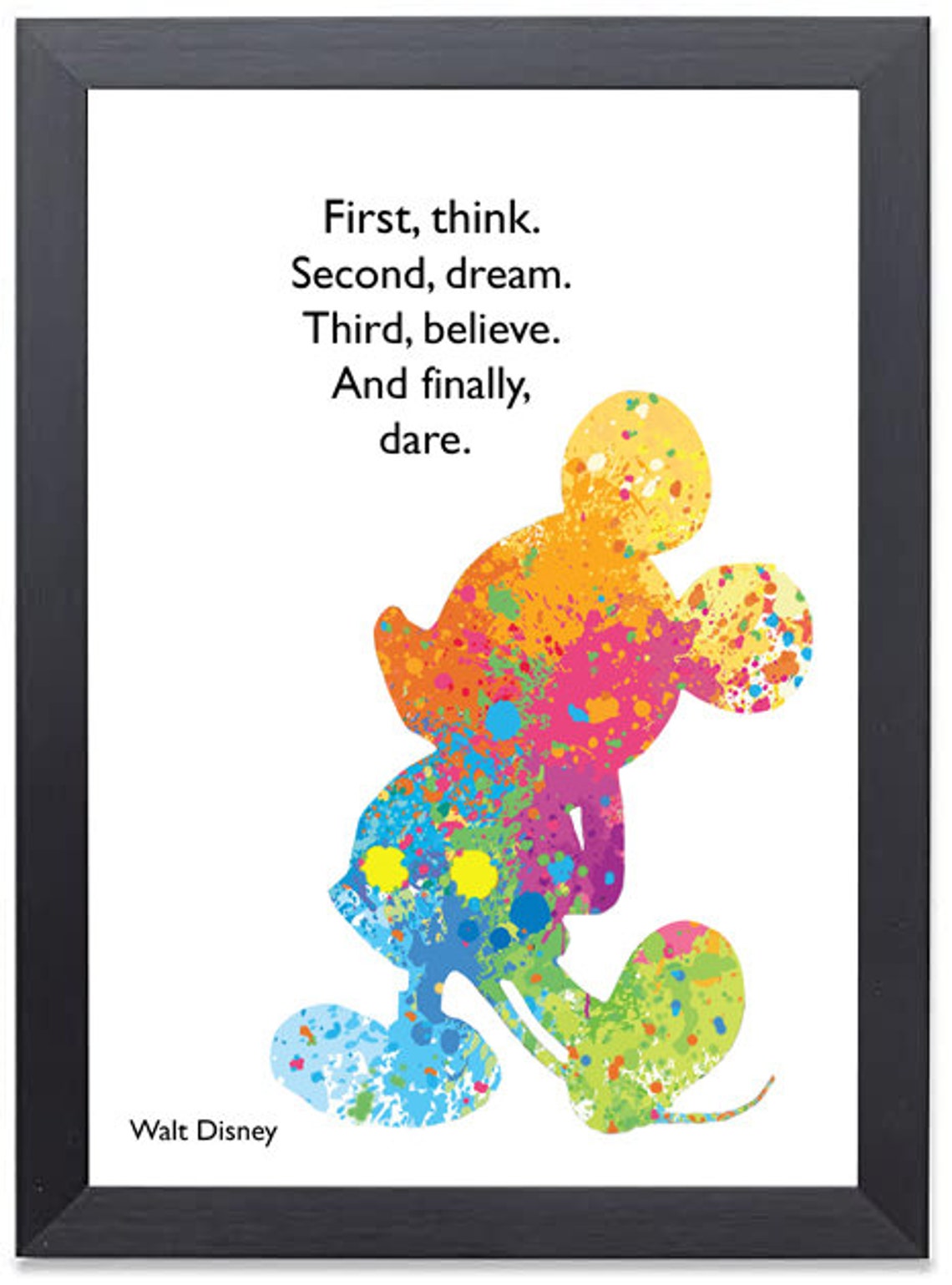 Mickey Mouse Quote Wall Print Poster Home Decor Inspiring Etsy