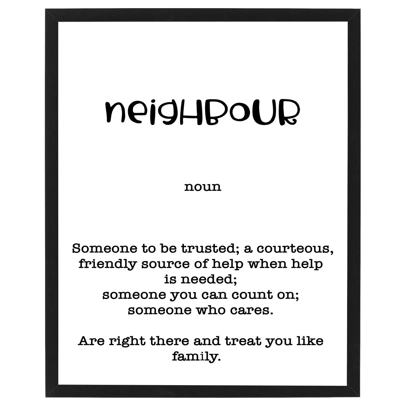 Neighbour Definition Print Poster 5 Sizes Available Etsy