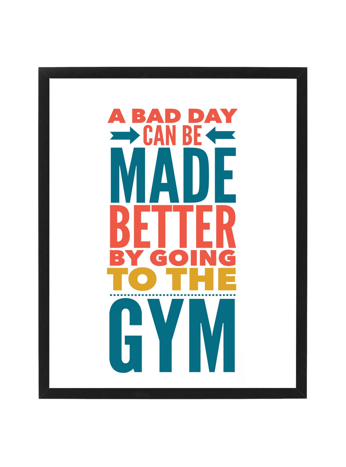 Gym Print Poster Gym Inspiration 2 Colours 5 Sizes Etsy
