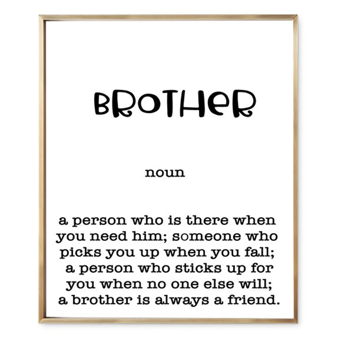 Brother Definition Print Poster 5 Sizes Available Etsy
