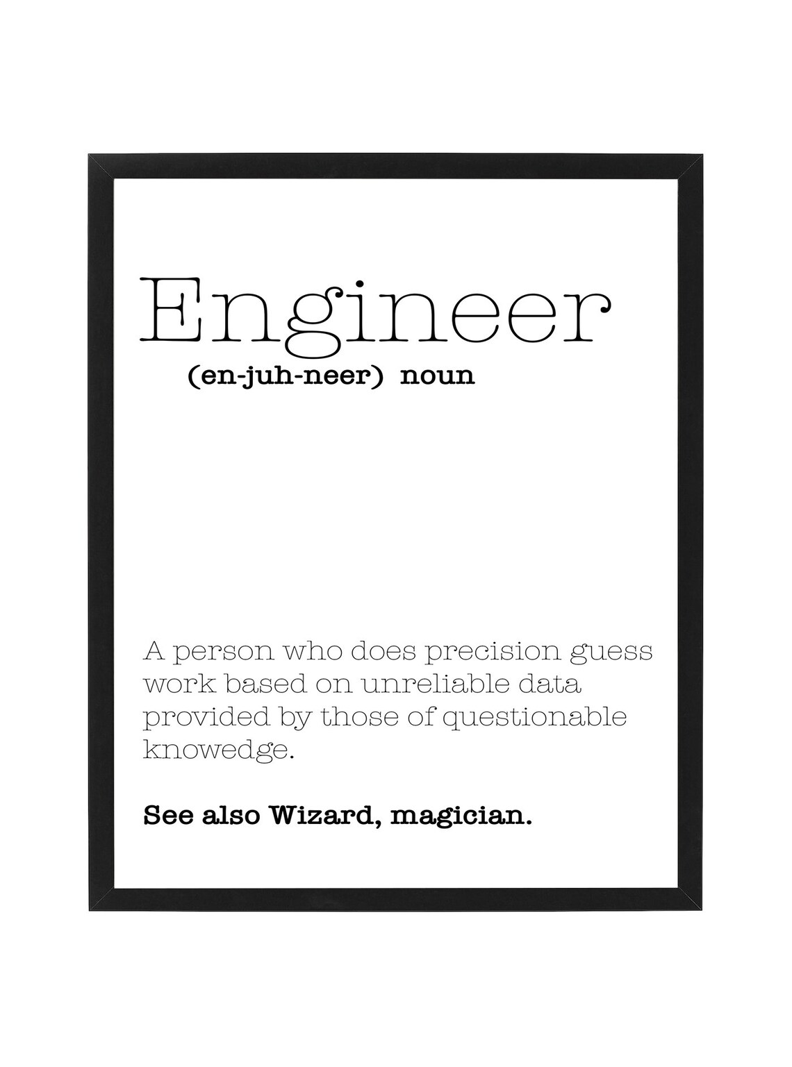 Engineer Definition Print Poster 5 Sizes Available Etsy