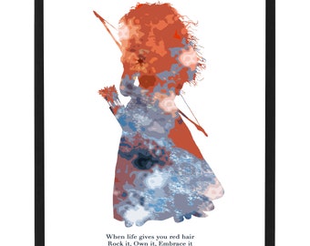 Brave Print, Disney Pixar Wall Print Poster Home Decor, Wall Art - 5 Sizes Available