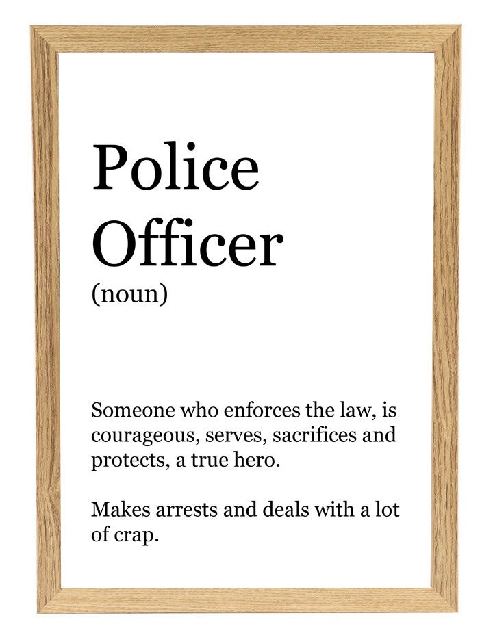 Police Officer Definition Print Poster Funny Definition Etsy UK