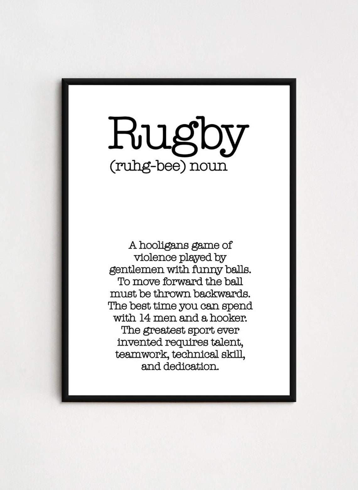 Rugby Definition Print Poster 5 Sizes Available Etsy UK