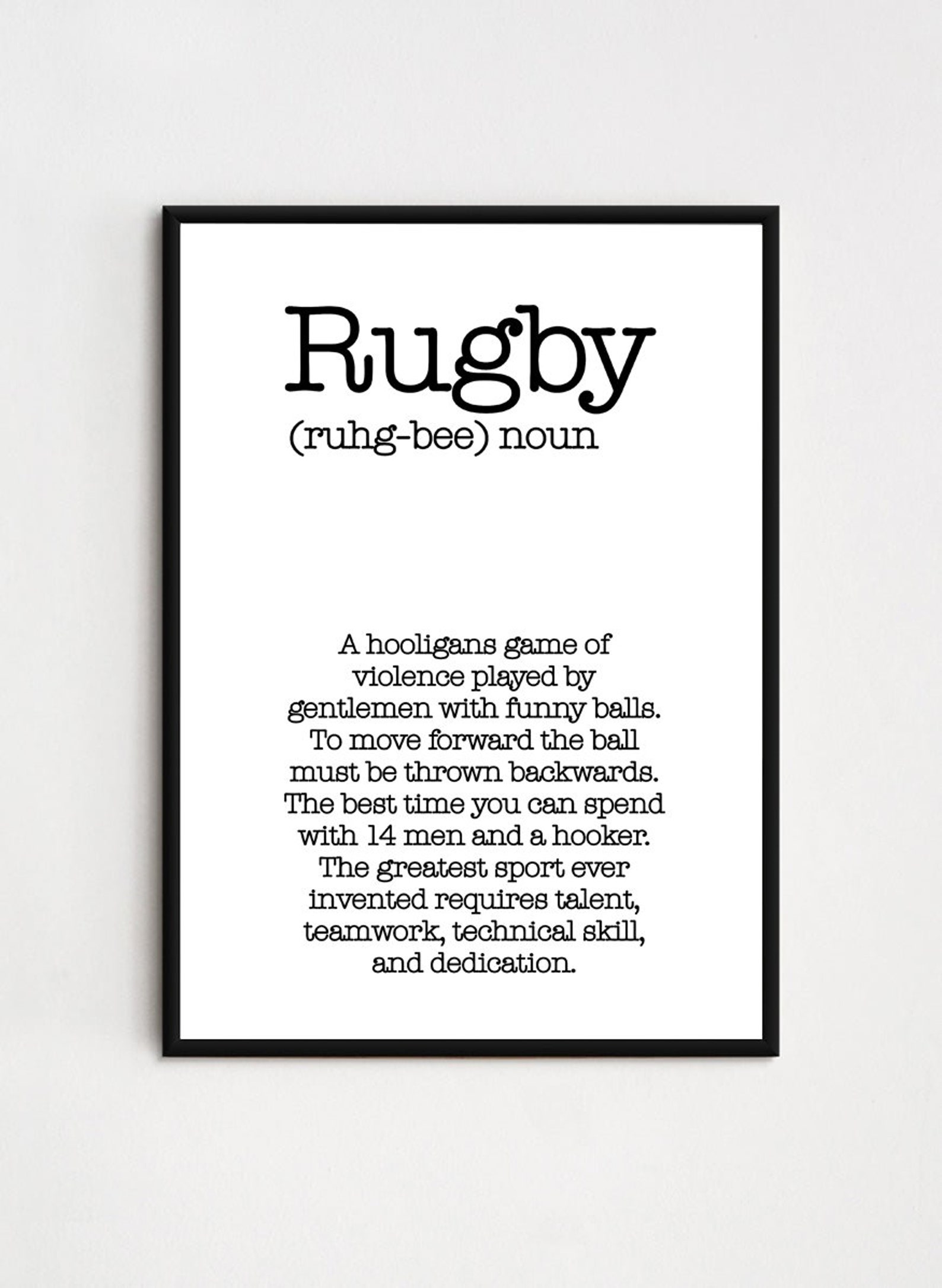 Rugby Definition Print Poster 5 Sizes Available Etsy UK