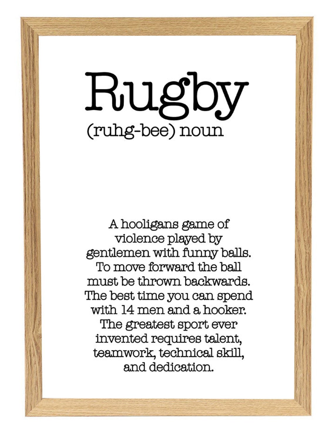 Rugby Definition Print Poster 5 Sizes Available Etsy UK