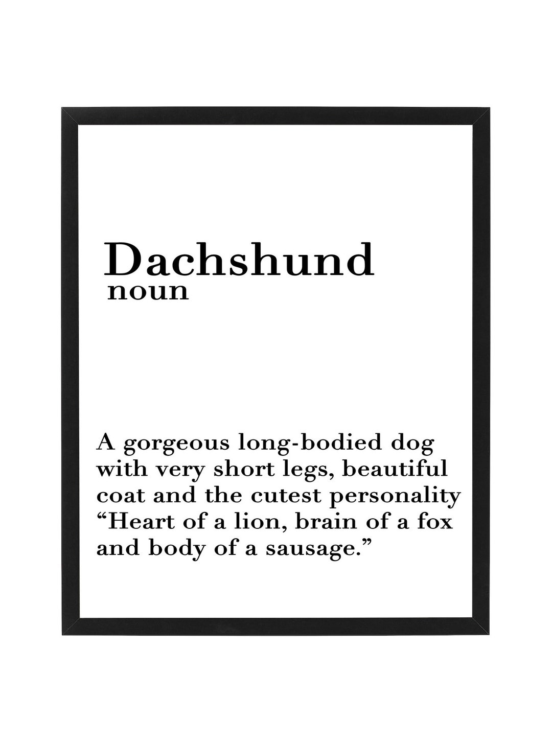 Dachshund Definition Print Poster Etsy