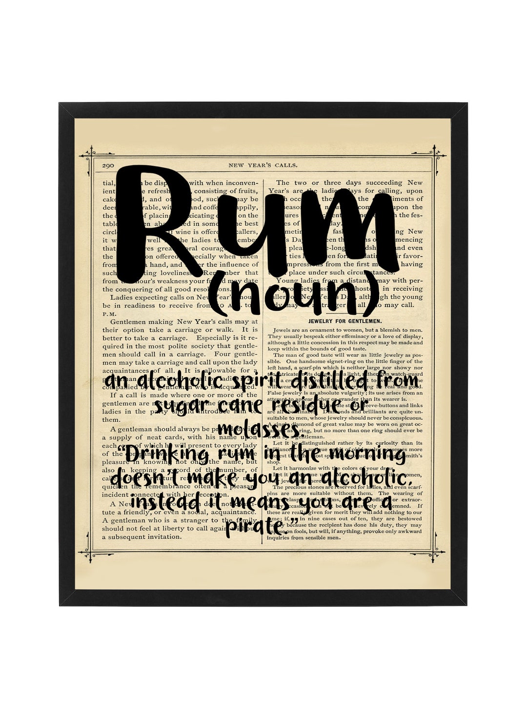 Rum Definition Poster Print Etsy