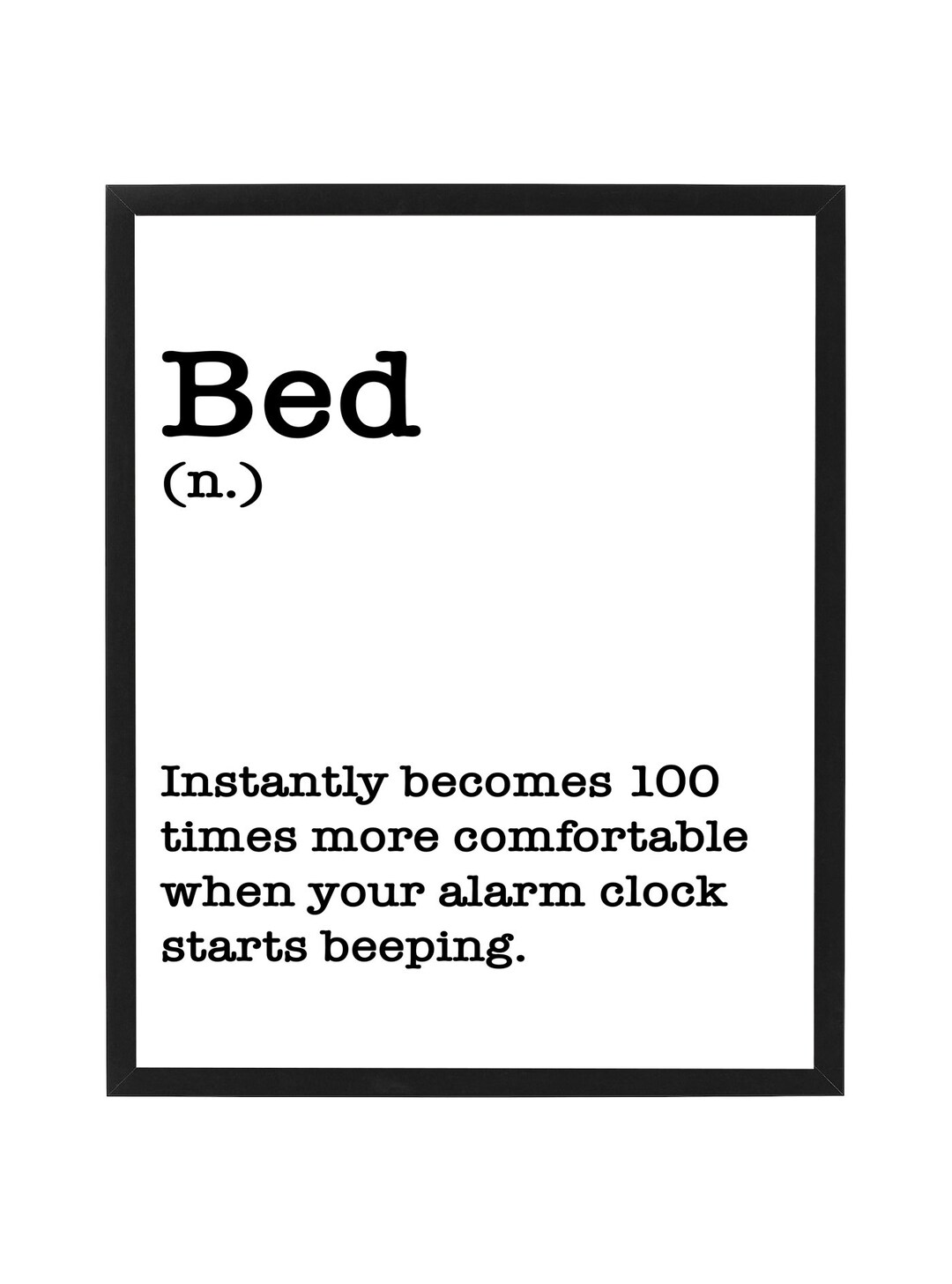 Bed Definition Print Poster Etsy