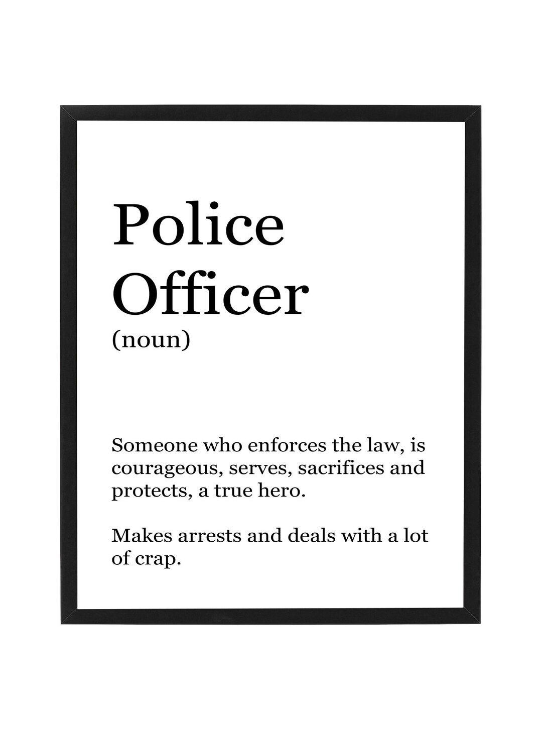Police Officer Definition Print Poster Funny Definition Etsy UK