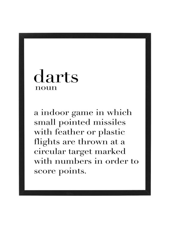 Darts Definition Poster Print Etsy