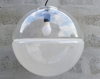 Vintage Sfera Pendant Lamp by Guzzini, Mid Century Sphere Ceiling Light, Plastic Globe Ceiling Light, Retro Hanging Lamp, Meblo Guzzini 70's
