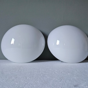 1 of 2/ Vintage Wall Lamp, Flush Mount Ceiling Lamp, Wall Sconce, Glass Ceiling Light, White Wall Light