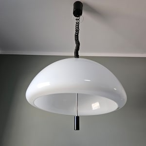 Iconic Large Mushroom Lamp, Meblo for Guzzini Pendant Light, Model Cabras by Luigi Massoni, Space Age Lamp, Retro Lamp, Mid Century Modern