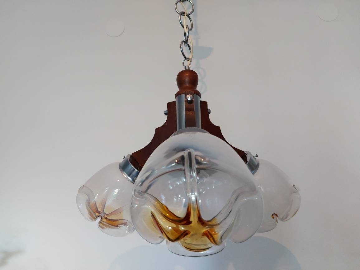 ヴィンテージ・マッツェガ・ムラーノガラス・シャンデリア：ミッド