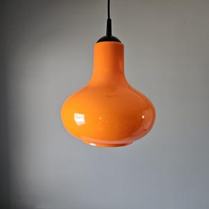Retro Pendant Lamp Vintage Glass Ceiling Lamp Orange Hanging
