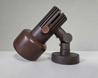 Vintage Brown Metal Wall Lamp: Adjustable 70s Spot Light