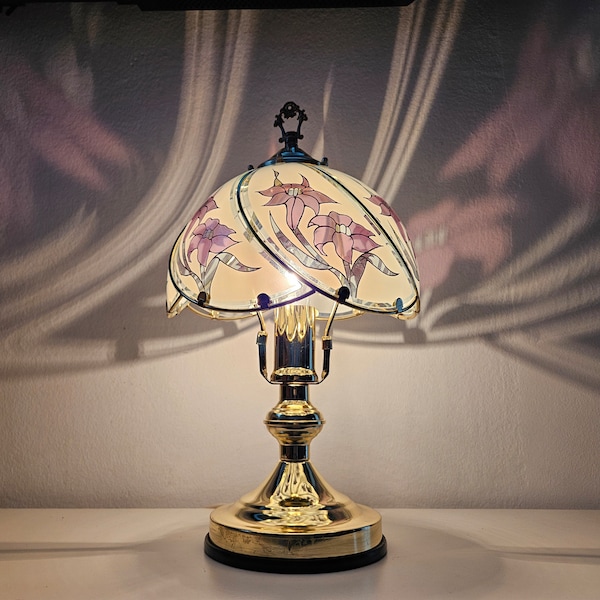 Vintage Table Lamp, Romantic Lamp, Flower Lamp, Glass Globe Lamp, Desk Lamp, Bedside Lamp, Nightstand Light