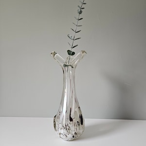 Retro Glass Vase, Mid Century Modern Vase, Fabrika Stakla Prokuplje Yugoslavia, Vintage Vase, Glass Vase, Murano Glas Style