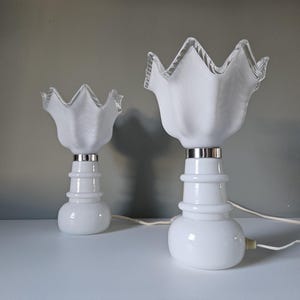 Vintage Table Lamps pair / Bedside Lamp set of 2 / White lamps / Nightstand Lamps