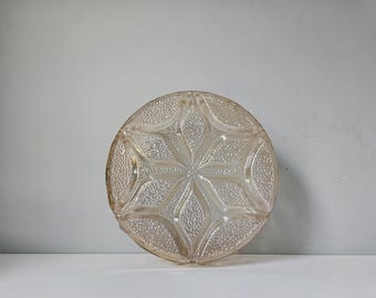 Vintage Pressed Glass Ceiling or Wall Light Fixture