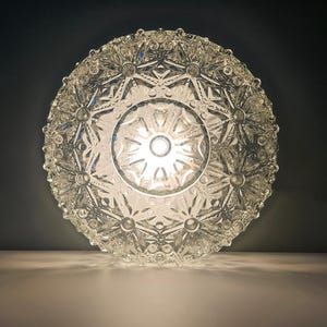 Large 9.8&quot; Vintage Flush Mount Ceiling Light, Glass Wall Lamp, Mid century Modern, Plafoniera, Round Glass Sconce, YU 70&#39;s