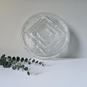 Large 9.8&quot; Vintage Flush Mount Ceiling Light, Glass Wall Lamp, Mid century Modern, Plafoniera, Round Glass Sconce, Greek pattern, YU 70&#39;s