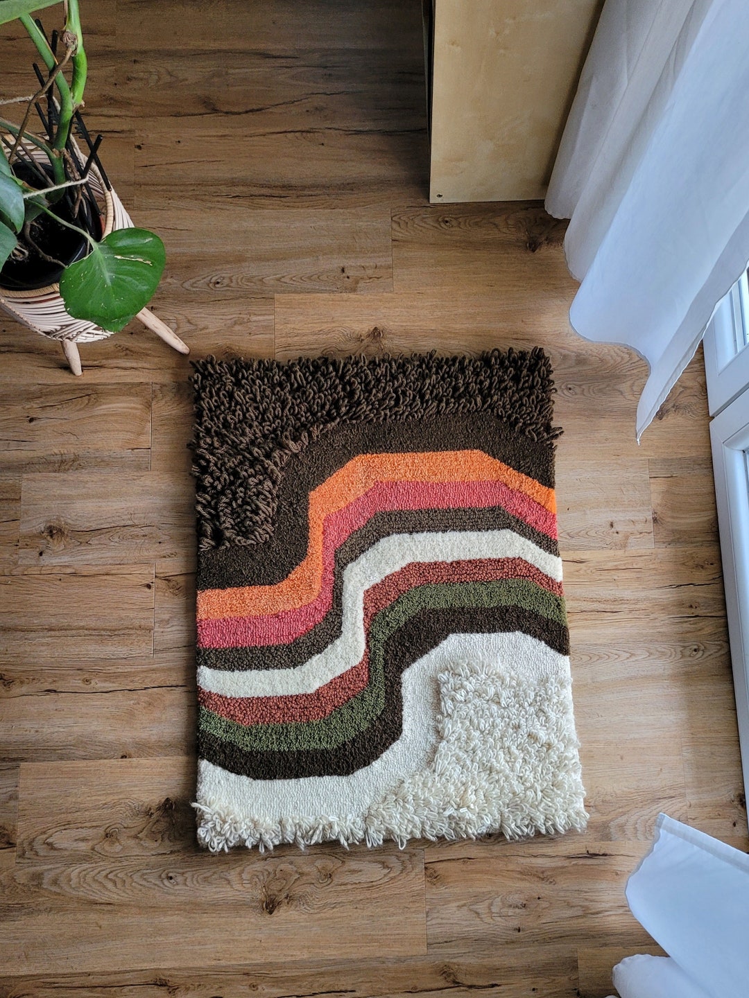 70s Rya Rug Vintage 70s Rya Rug: Bohemian Mid Century Wall Tapestry - Etsy