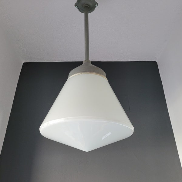 1of10 Vintage Pendant Factory Lamp, Modernist Industrial Old Lamp, Bauhaus Lamp, Marianne Brandt Kandem, Ceiling Light, Kitchen Island Light