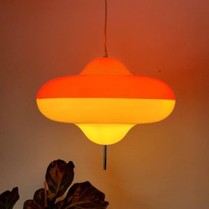 Extra Rare Meblo for Guzzini Pendant Lamp Model Disco, Space Age Lamp Harvey Guzzini, Retro Lamp 70&#39;s, Atomic Ceiling Light, Retro Lighting