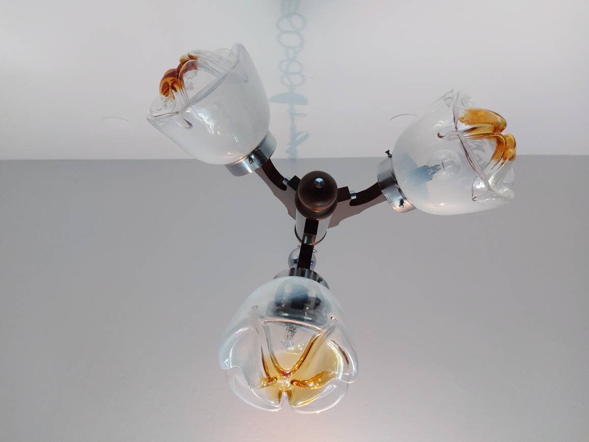 ヴィンテージ・マッツェガ・ムラーノガラス・シャンデリア：ミッド