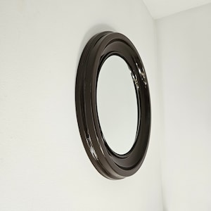 Retro Mirror, Plastic Frame, Brown Mirror, Plastic Mirror, Mid Century Mirror, Space Age Mirror, Vintage Mirror, Pejal Mirror, Wall Mirror
