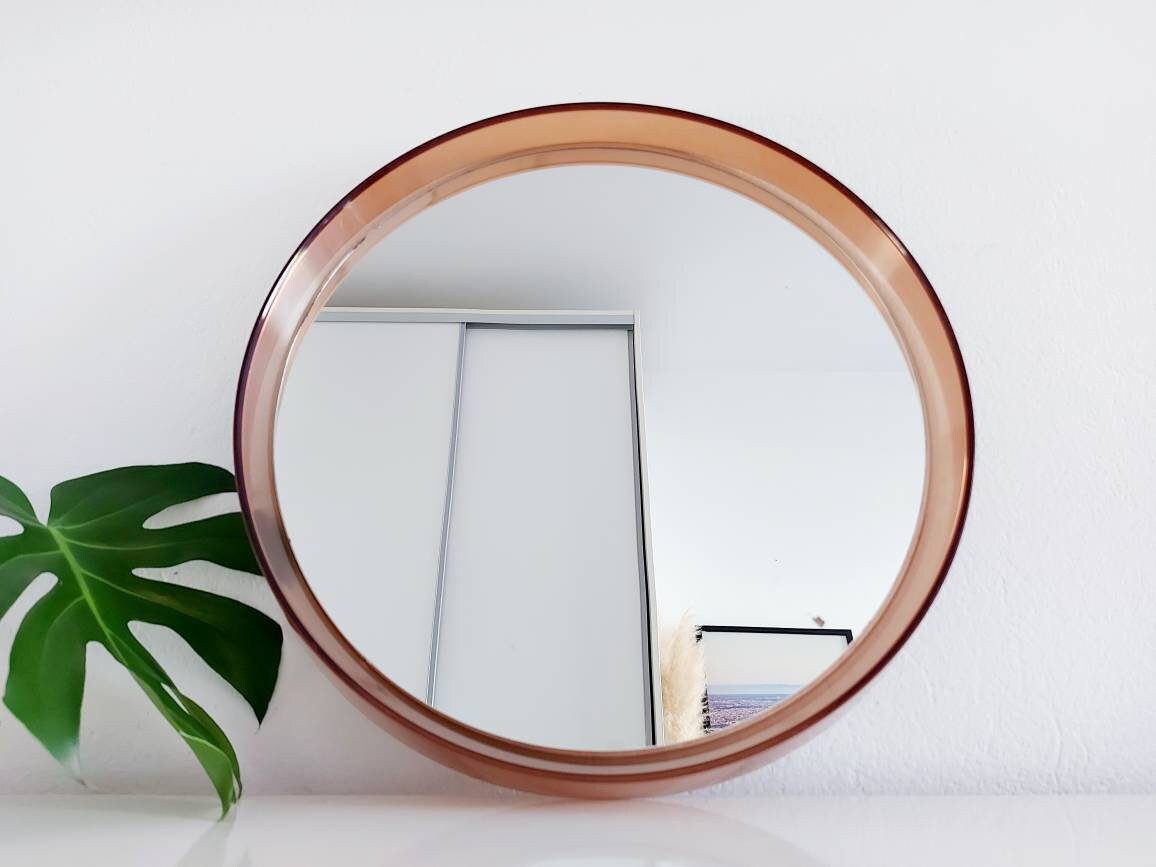 Vintage braun Kunststoff Spiegel / Mid Century Wandspiegel / | Etsy