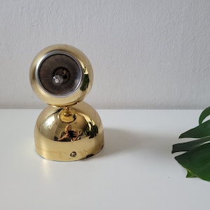 Vintage Eye Ball Lamp, Retro Wall Lamp, Brass Lamp, Golden Wall Light, 80&#39;s Lamps, Bedside Light, Holywood Regency Style, Spotlight