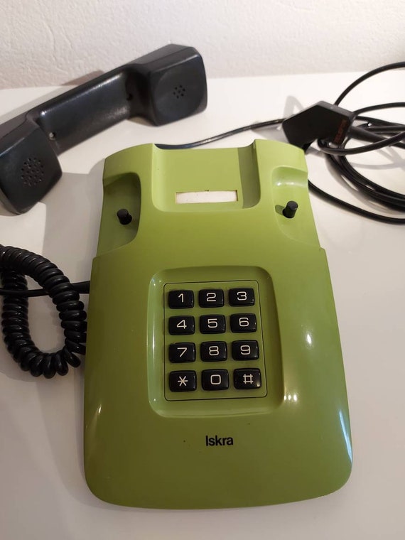 Vintage Iskra ETA 82 Telephone: Brown Rotary Push Button