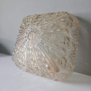 Vintage-Deckenleuchte aus Kristallglas: Wandleuchte im Mid-Century-Modern-Stil, quadratisch