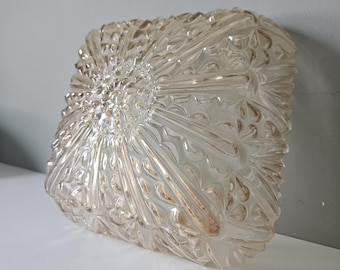 Vintage Crystal Glass Flush Mount Ceiling Light: Mid-Century Modern Sconce