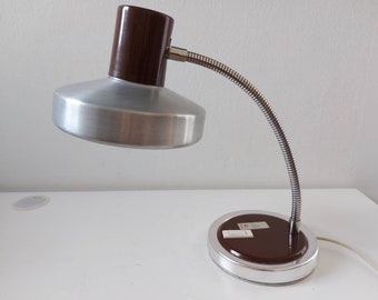 Vintage Desk Lamp, Mid Century Lamp, Gooseneck Lamp, Brown Lamp, Table Lamp, Vintage Light, Space Age Lamp,70s Lamp, Retro Lamp, Task Lamp