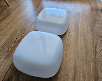 A set of 3/ Large Vintage Wall Lamps, Flush Mount Ceiling Lamps, Minimalist Wall Sconces, Yugoslavia 70s, Glass Ceiling Light